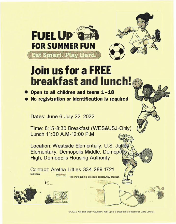 Free breakfast and lunch