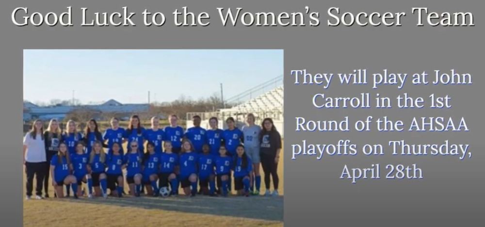Good luck to the Women's Soccer Team!