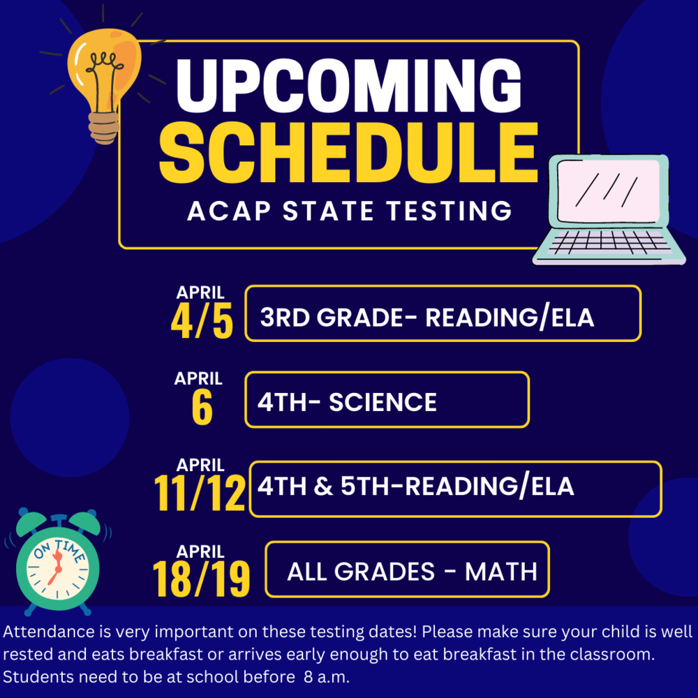 ACAP testing schedule